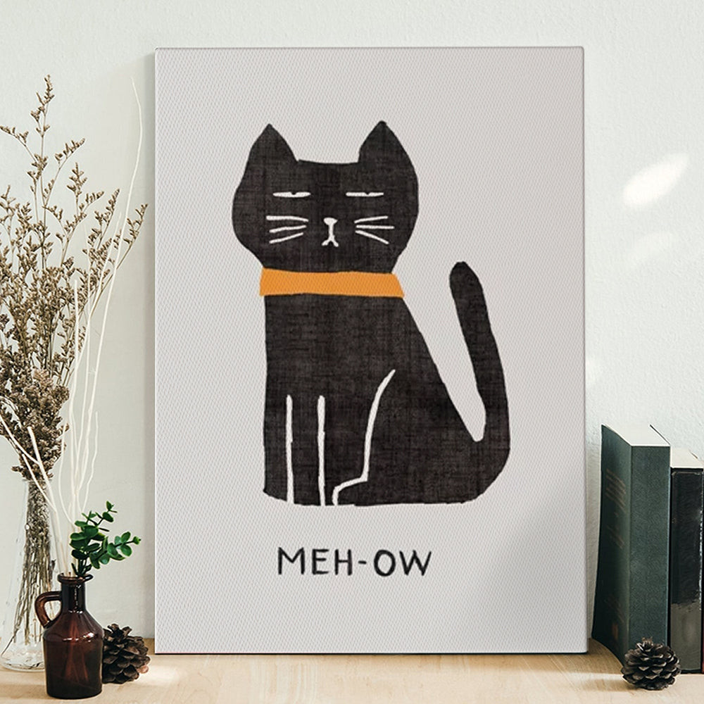 Cat Portrait Canvas - Meh-Ow - Canvas With Cats On It - Cat Wall Art Canvas - Canvas Print - Furlidays.jpg