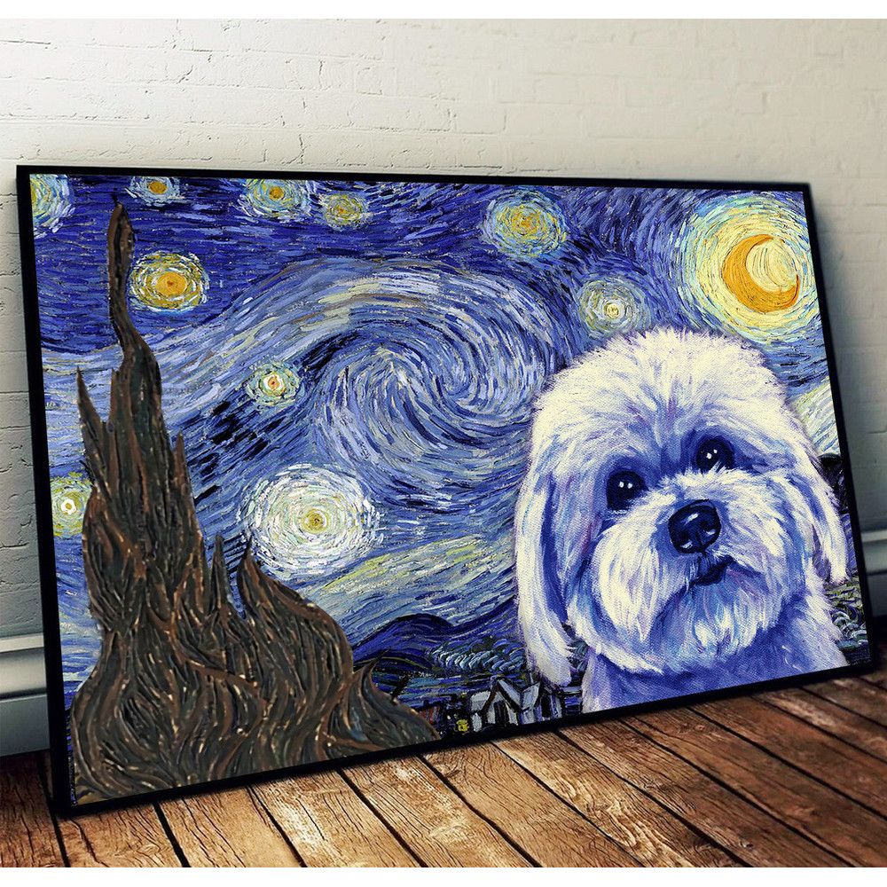 Coton De Tulear Poster & Matte Canvas - Dog Wall Art Prints - Painting On Canvas.jpg