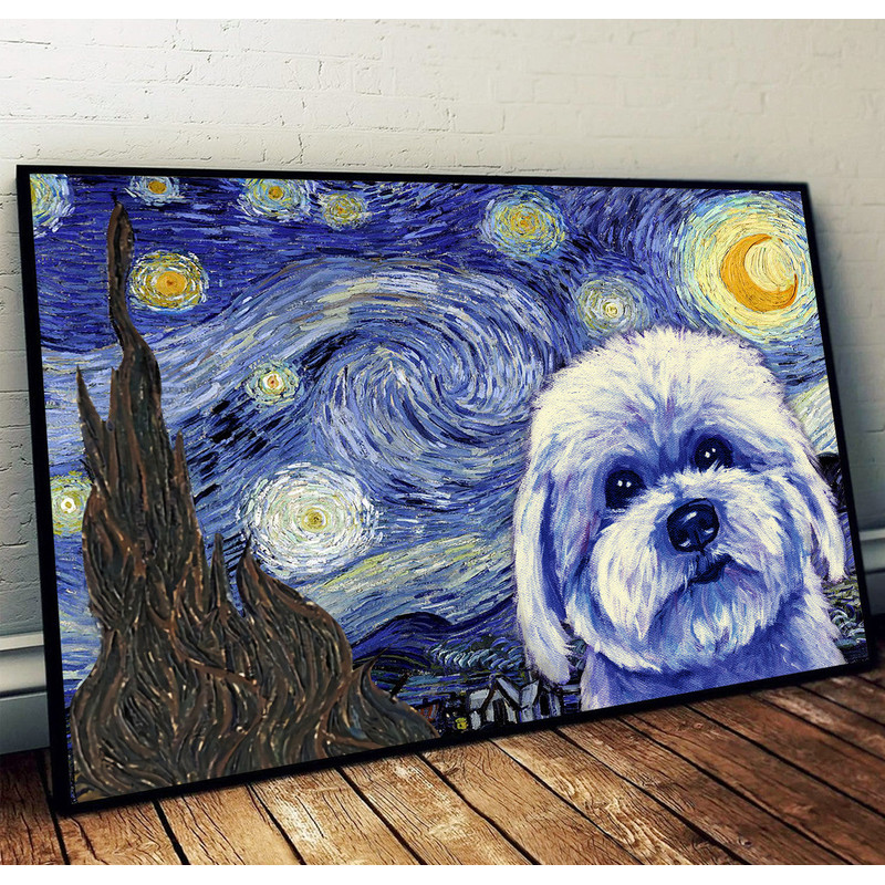 Coton De Tulear Poster & Matte Canvas - Dog Wall Art Prints - Painting On Canvas.jpg