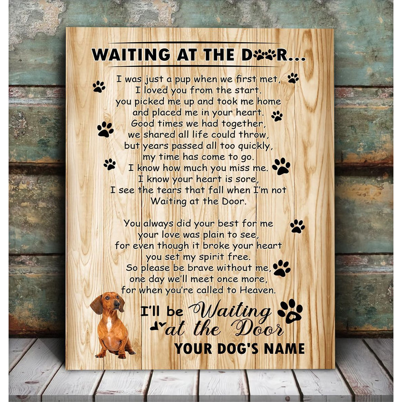 Dachshund Waiting At The Door Personalized Matte Canvas- Dog Canvas Wall Art - Gift For Dog Lovers.jpg