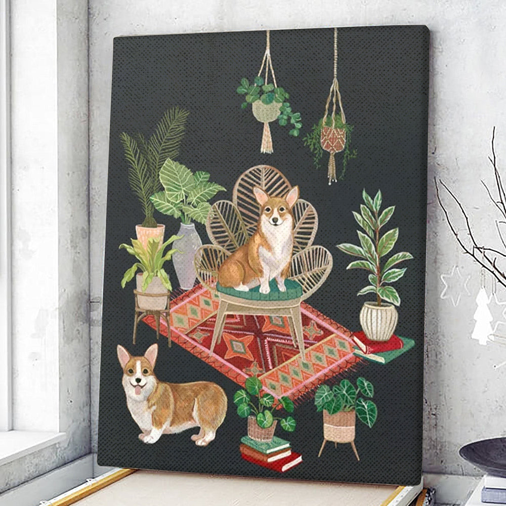 Dog Portrait Canvas - Corgis Living Room Canvas Print - Dog Canvas Print - Dog Wall Art Canvas - Dog Canvas Art - Dog Poster Printing - Furlidays.jpg