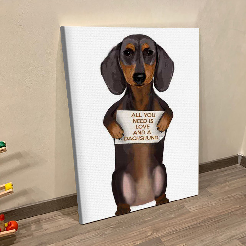 Dog Portrait Canvas - Dachshund - Canvas Print - Dog Painting Posters - Dog Wall Art Canvas - Dog Canvas Art - Dog Poster Printing - Furlidays.jpg