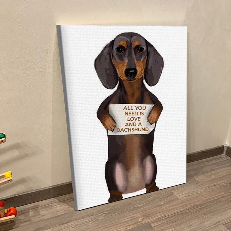 Dog Portrait Canvas - Dachshund - Canvas Print - Dog Painting Posters - Dog Wall Art Canvas - Dog Canvas Art - Dog Poster Printing - Furlidays.jpg