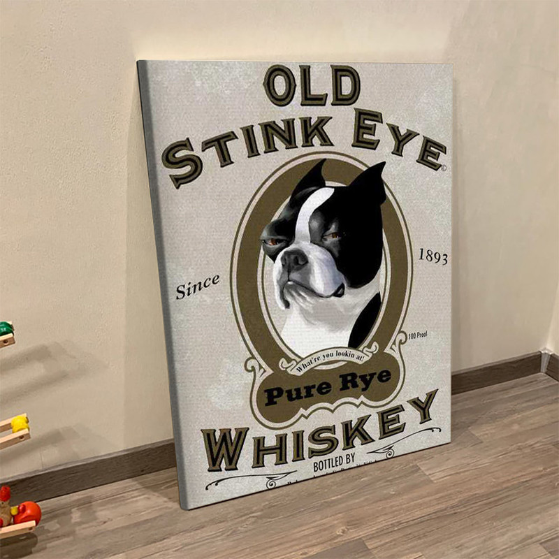 Dog Portrait Canvas - French Bulldog - Old Stink Eye Whiskey - Canvas Print - Dog Wall Art Canvas - Dog Poster Printing - Dog Canvas Art - Furlidays.jpg