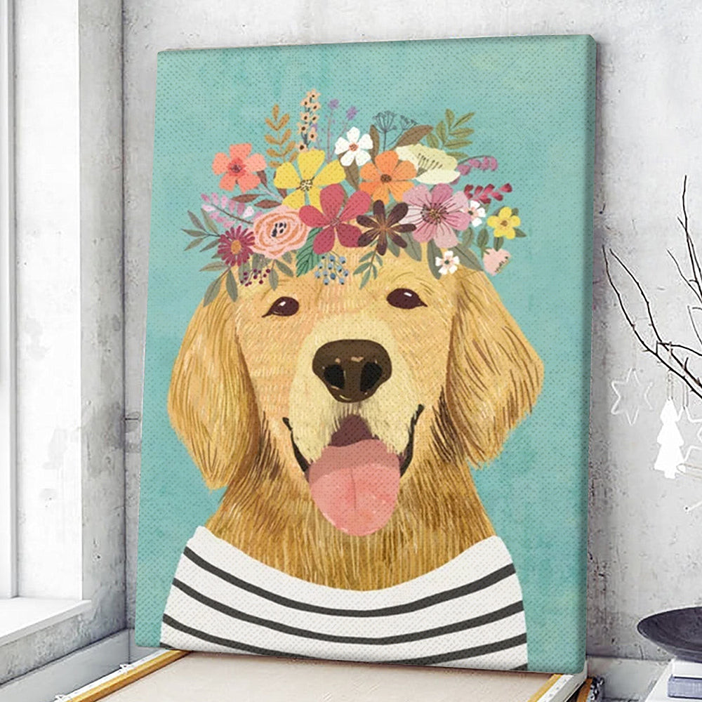 Dog Portrait Canvas - Golden Retriever - Poster Canvas Print - Dog Wall Art Canvas - Dog Canvas Art - Dog Poster Printing - Furlidays.jpg