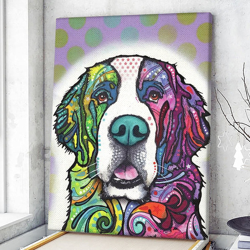 Dog Portrait Canvas - Saint Bernard Canvas Print - Dog Canvas Art - Dog Wall Art Canvas - Furlidays.jpg