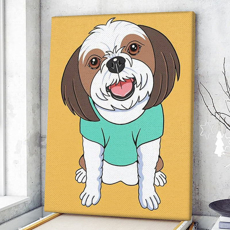 Dog Portrait Canvas - Shih Tzu Brown Canvas Print - Dog Wall Art Canvas - Dog Canvas Art - Dog Poster Printing - Furlidays.jpg