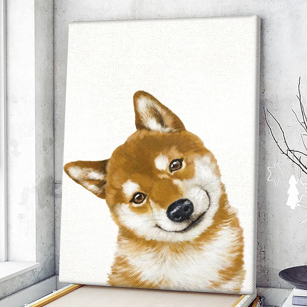 Dog Portrait Canvas - Smile Shiba Inu Canvas Print - Dog Canvas Print - Dog Wall Art Canvas - Dog Canvas Art - Dog Poster Printing - Furlidays.jpg