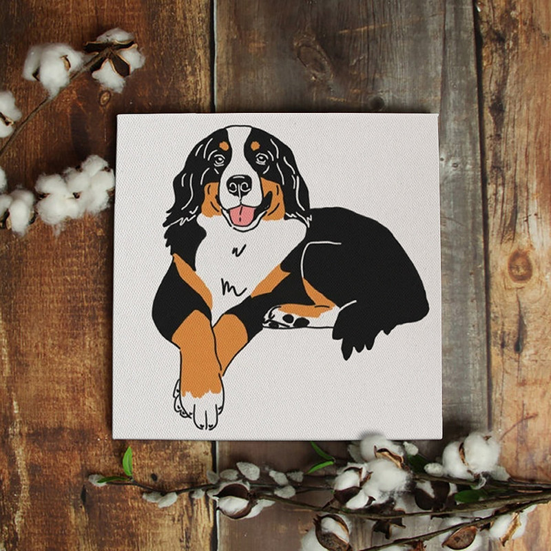 Dog Square Canvas - Bernese Mountain Dog Canvas - Bernese Mountain Dog Print - Dog Wall Art Canvas - Furlidays.jpg