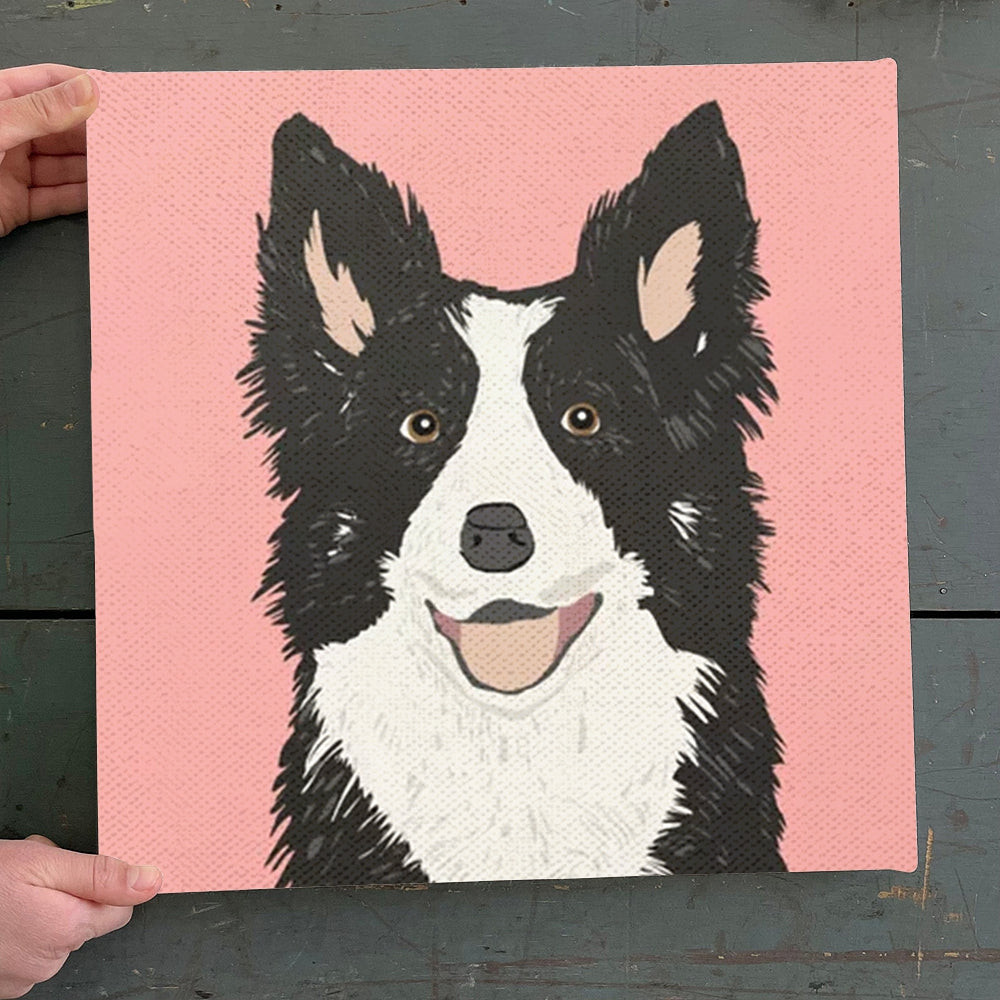 Dog Square Canvas - Border Collie - Canvas Print - Dog Painting Posters - Dog Canvas Print - Dog Wall Art Canvas - Furlidays.jpg