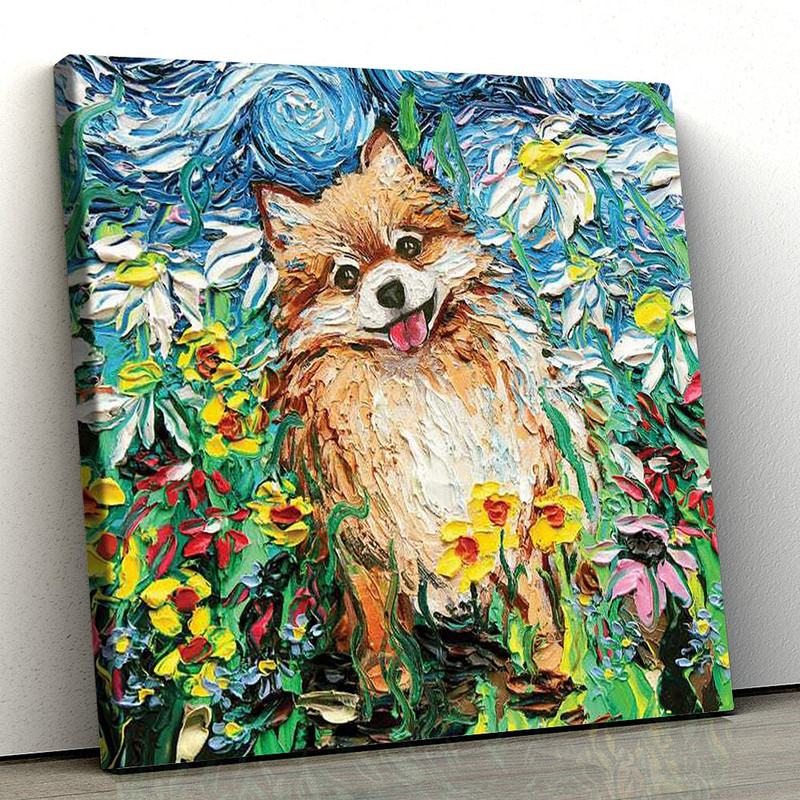 Dog Square Canvas - Dog Canvas - Happy - Canvas Print - Dog Wall Art Canvas - Dog Poster Printing - Dog Canvas Art - Dog Painting Posters - Furlidays.jpg