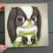 Dog Square Canvas - Dog Wall Art Canvas - Japanese Chin Sips Matcha Latte - Canvas Print - Furlidays.jpg