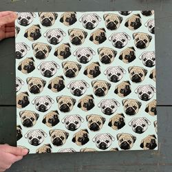 dog square canvas, dog wall art canvas, pug canvas print, dog poster printing