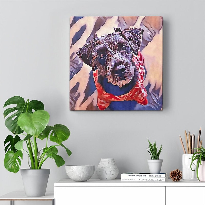 Dog Square Canvas - Dog Wall Art Canvas - The Schnoodle - A Schnauzer Poodle Mix - Canvas Print - Furlidays.jpg