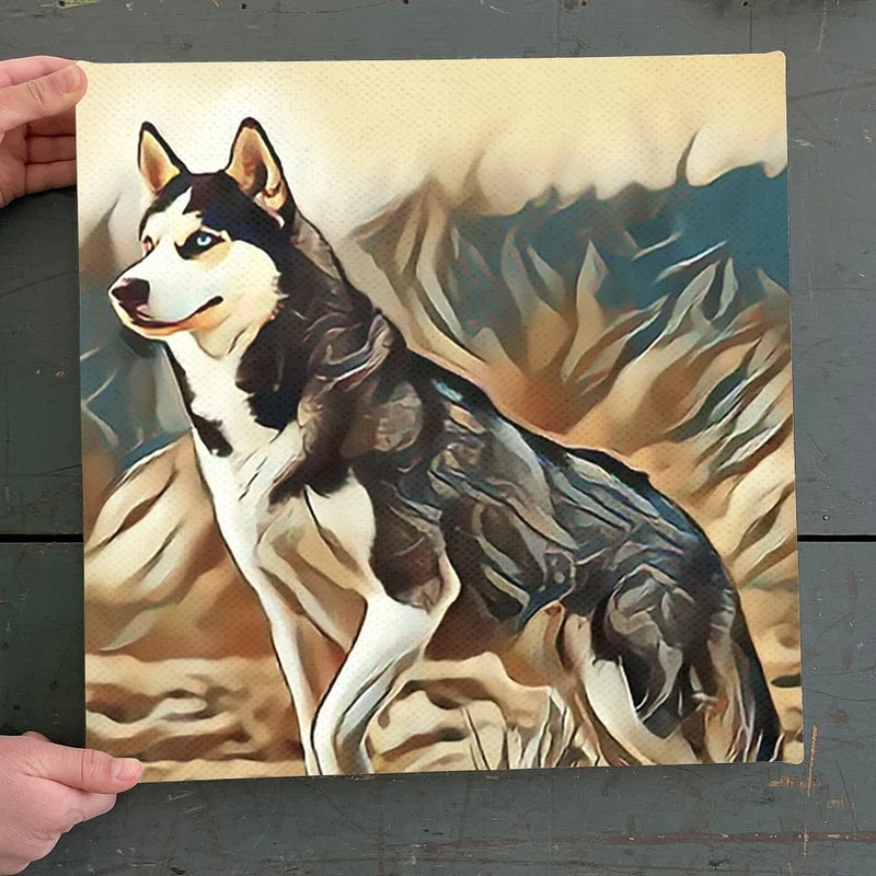 Dog Square Canvas - Dog Wall Art Canvas - The Siberian Husky - Canvas Print - Dog Canvas Print - Dog Canvas Art - Furlidays.jpg