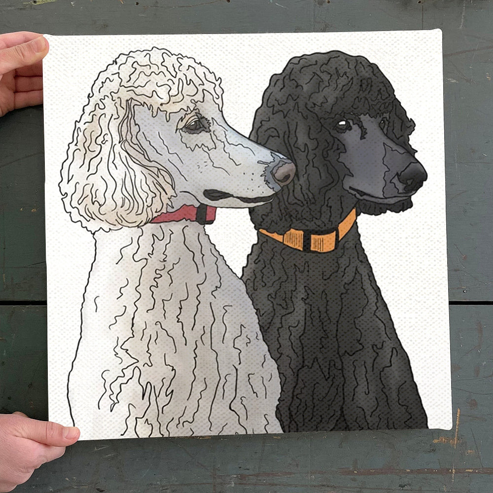 Dog Square Canvas - Pair Of Poodles - Canvas Print - Dog Wall Art Canvas - Dog Canvas Print - Dog Canvas Art - Furlidays.jpg