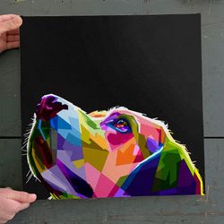 dog square canvas, rainbow dog canvas pictures, dog painting posters, canvas prints, dog wall art canvas