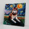 Dog Square Canvas - Red Husky Night - Canvas Print - Dog Painting Posters - Dog Canvas Art - Furlidays.jpg
