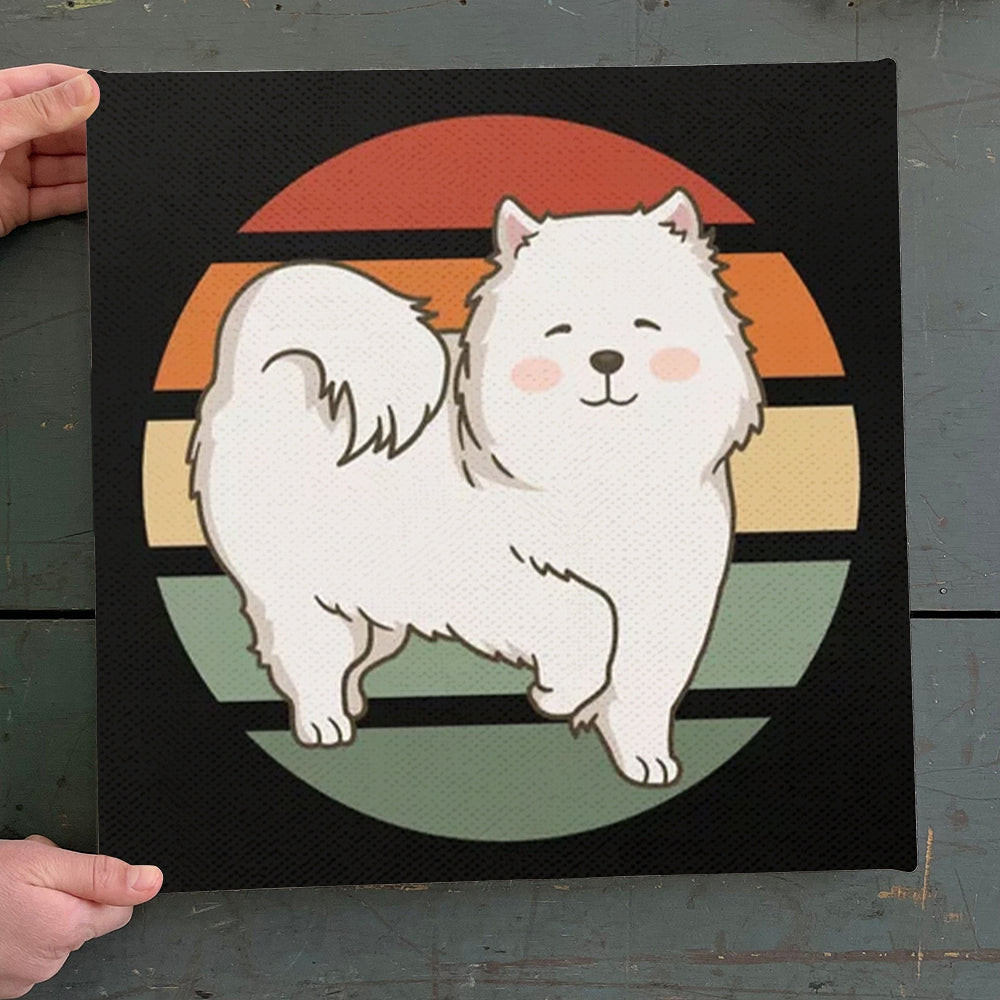 Dog Square Canvas - Samoyed Dog - Canvas Print - Dog Wall Art Canvas - Dog Poster Printing - Canvas With Dogs On It - Furlidays.jpg