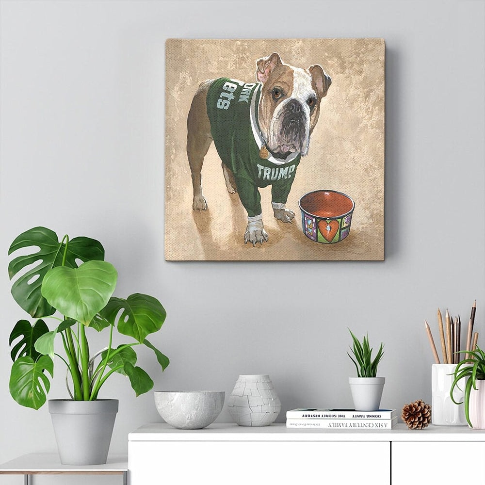 Dog Square Canvas - Whats For Dinner - English Bulldog - Canvas Print - Canvas With Dogs On It - Dog Wall Art Canvas - Furlidays.jpg