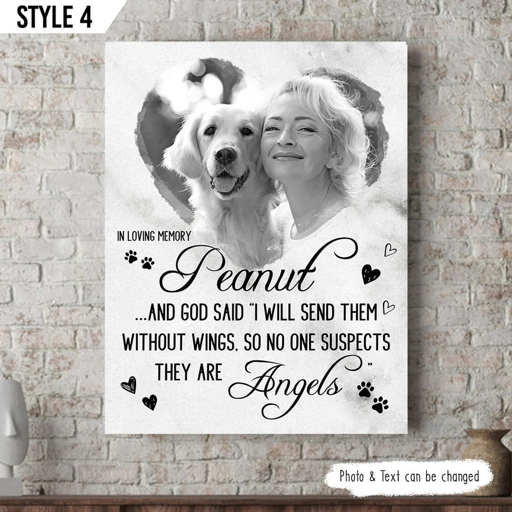 God Said I Will Send Them Without Wings Dog Matte Personalized Canvas Poster - Poster To Print -  Gift For Dog Lovers.jpg
