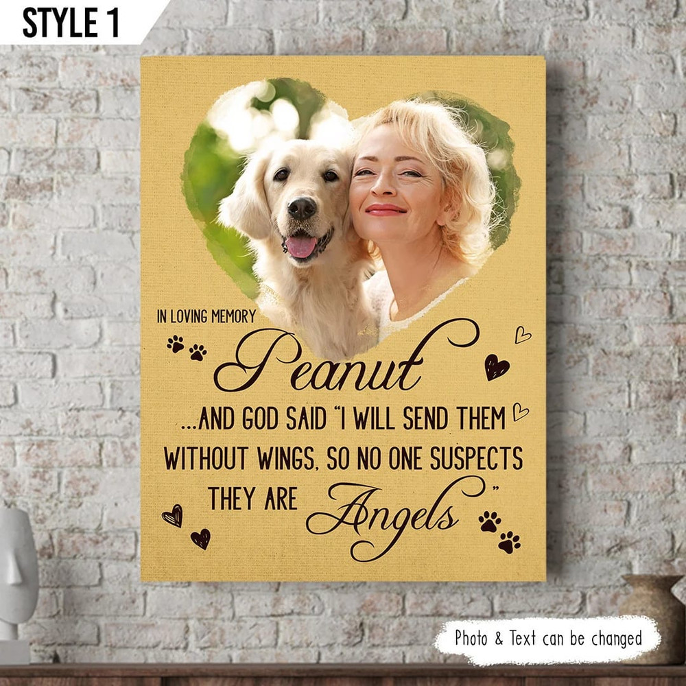 God Said I Will Send Them Without Wings Dog Vertical Personalized Canvas Poster - Poster To Print -  Gift For Dog Lovers.jpg