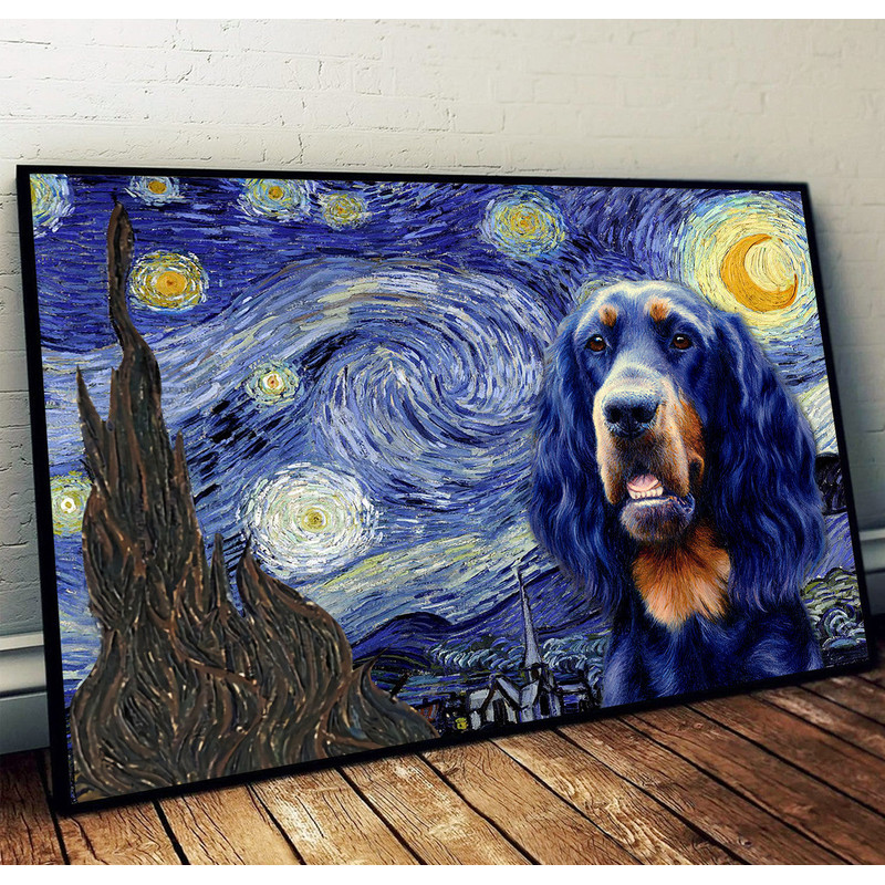 Gordon Setter Poster & Matte Canvas - Dog Wall Art Prints - Painting On Canvas.jpg