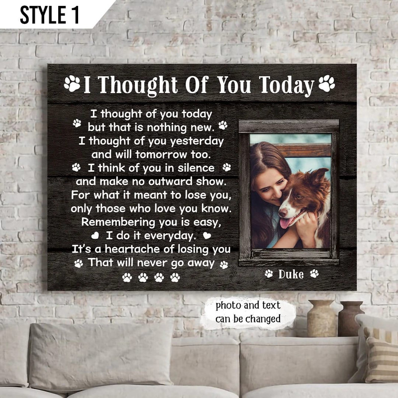 I Thought Of You Today But That Is Nothing New Dog Personalized Horizontal Canvas - Wall Art Canvas - Gift For Dog Lovers.jpg