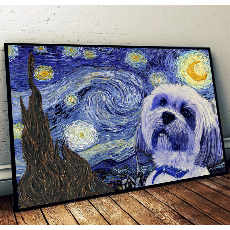 Lhasa Apso Poster & Matte Canvas - Dog Wall Art Prints - Painting On Canvas.jpg