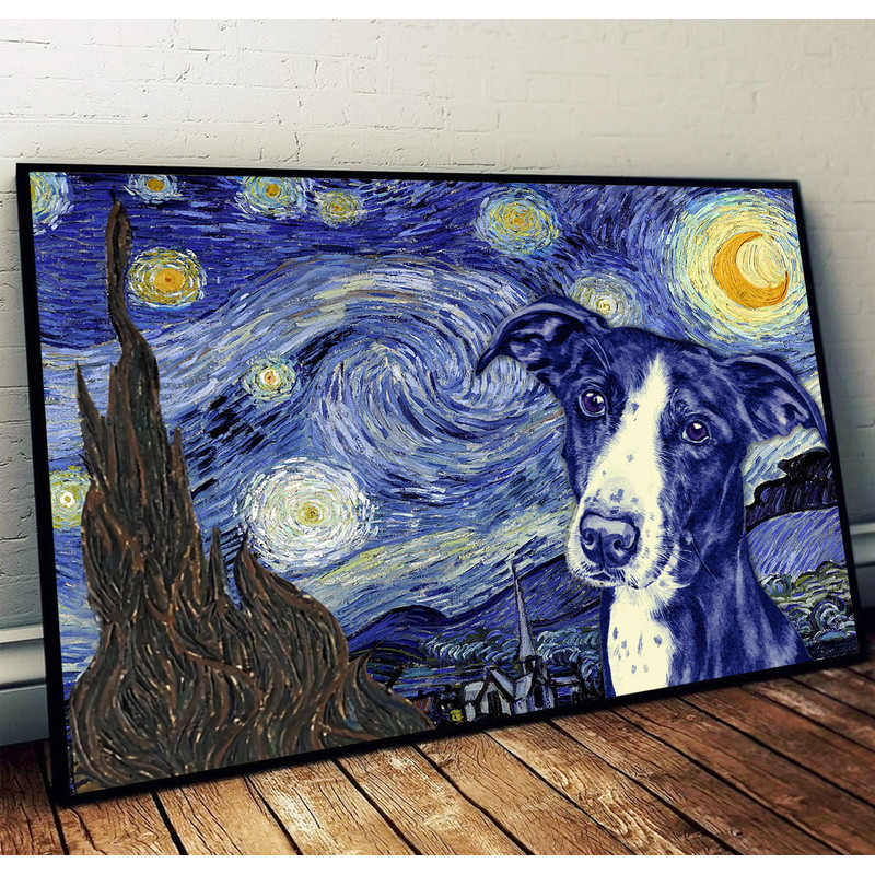 Lurcher Poster & Matte Canvas - Dog Wall Art Prints - Painting On Canvas.jpg