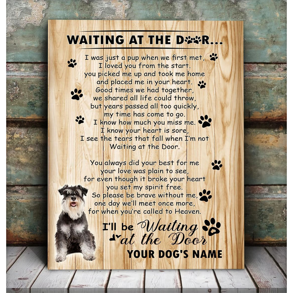 Miniature Schnauzer Waiting At The Door Personalized Matte Canvas- Dog Canvas Wall Art - Gift For Dog Lovers.jpg