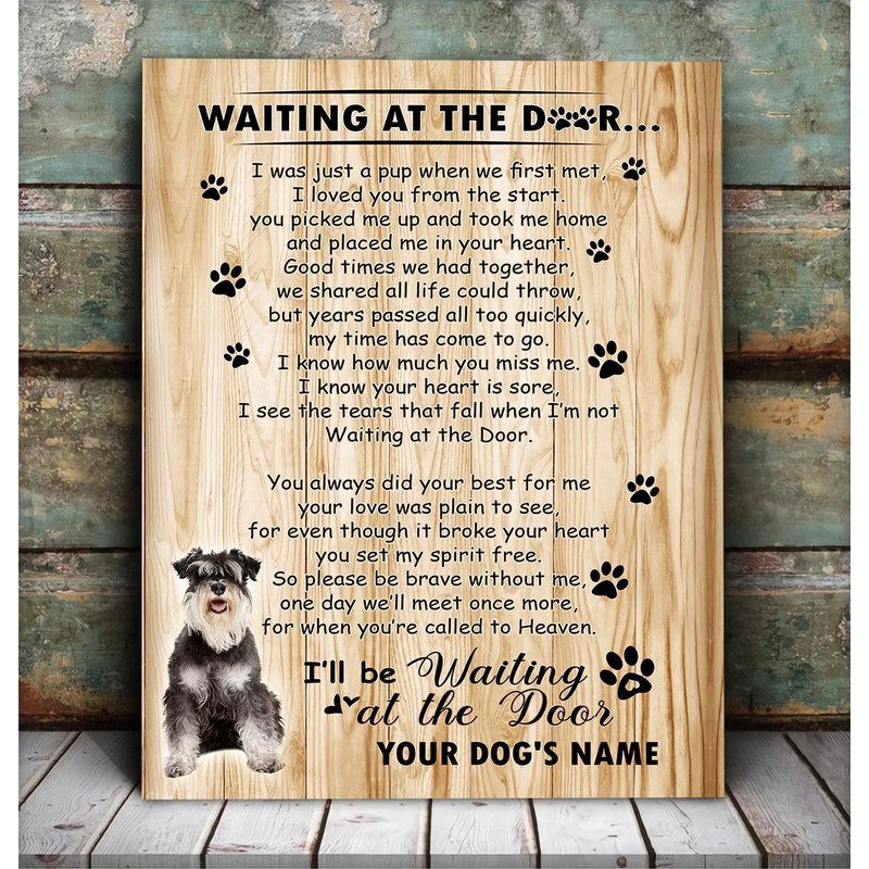Miniature Schnauzer Waiting At The Door Personalized Matte Canvas- Dog Canvas Wall Art - Gift For Dog Lovers.jpg