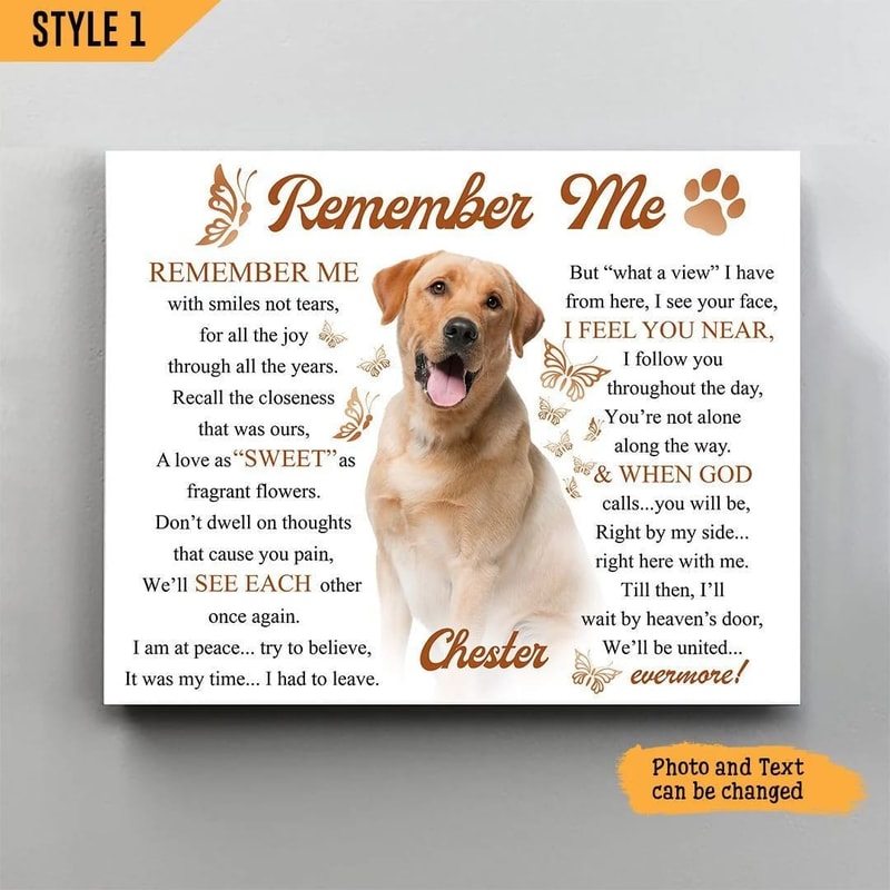 Remember Me With Smiles Not Tears Dog Horizontal Personalized Canvas Poster - Gift For Dog Lovers.jpg