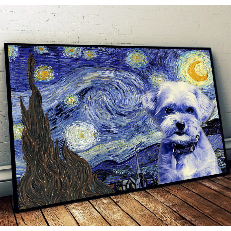 Shorkie Poster & Matte Canvas - Dog Wall Art Prints - Painting On Canvas.jpg