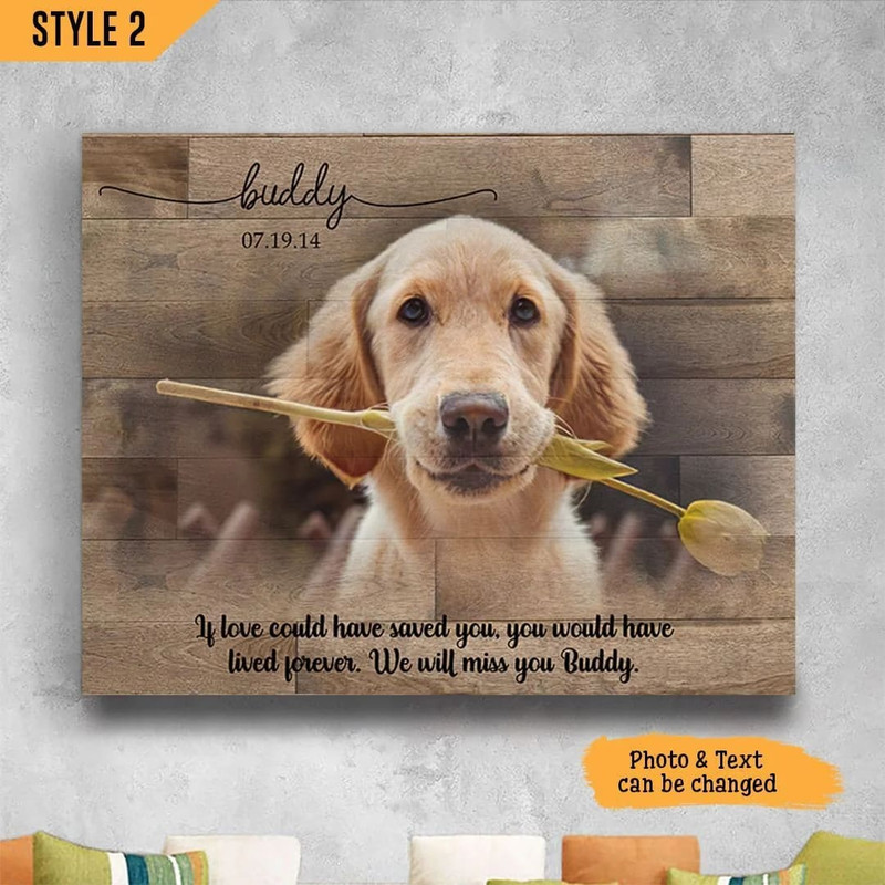 When Tomorrow Starts Without Me Don't Think We're Far Apart Dog Personalized Canvas - Wall Art Canvas - Dog Memorial Gift.jpg