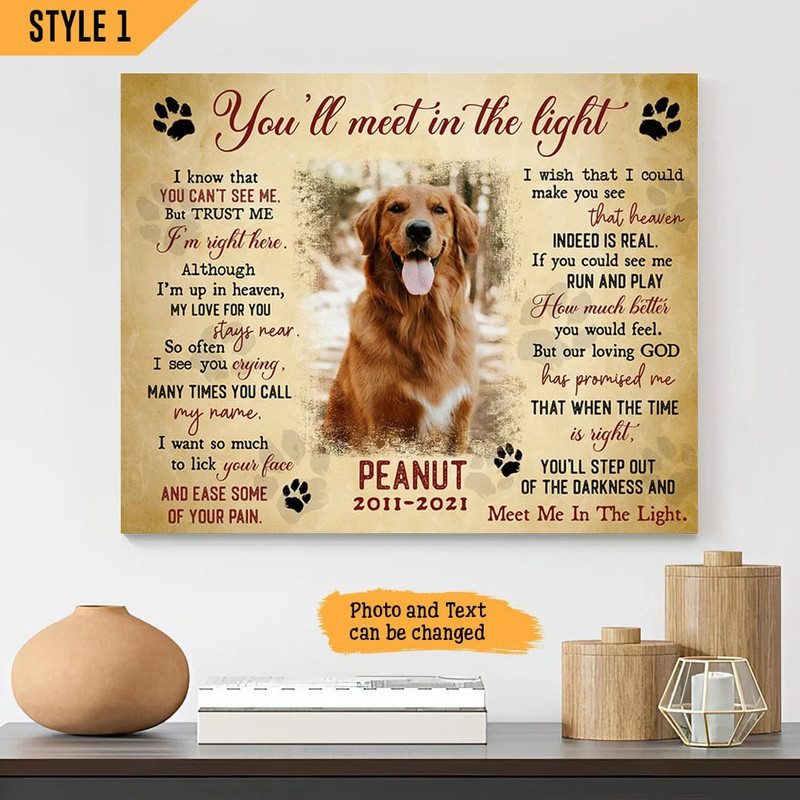 You'll Meet Me In The Light Dog Poem Printable Horizontal Canvas - Personalized Wall Art Canvas - Gift For Dog Lovers.jpg
