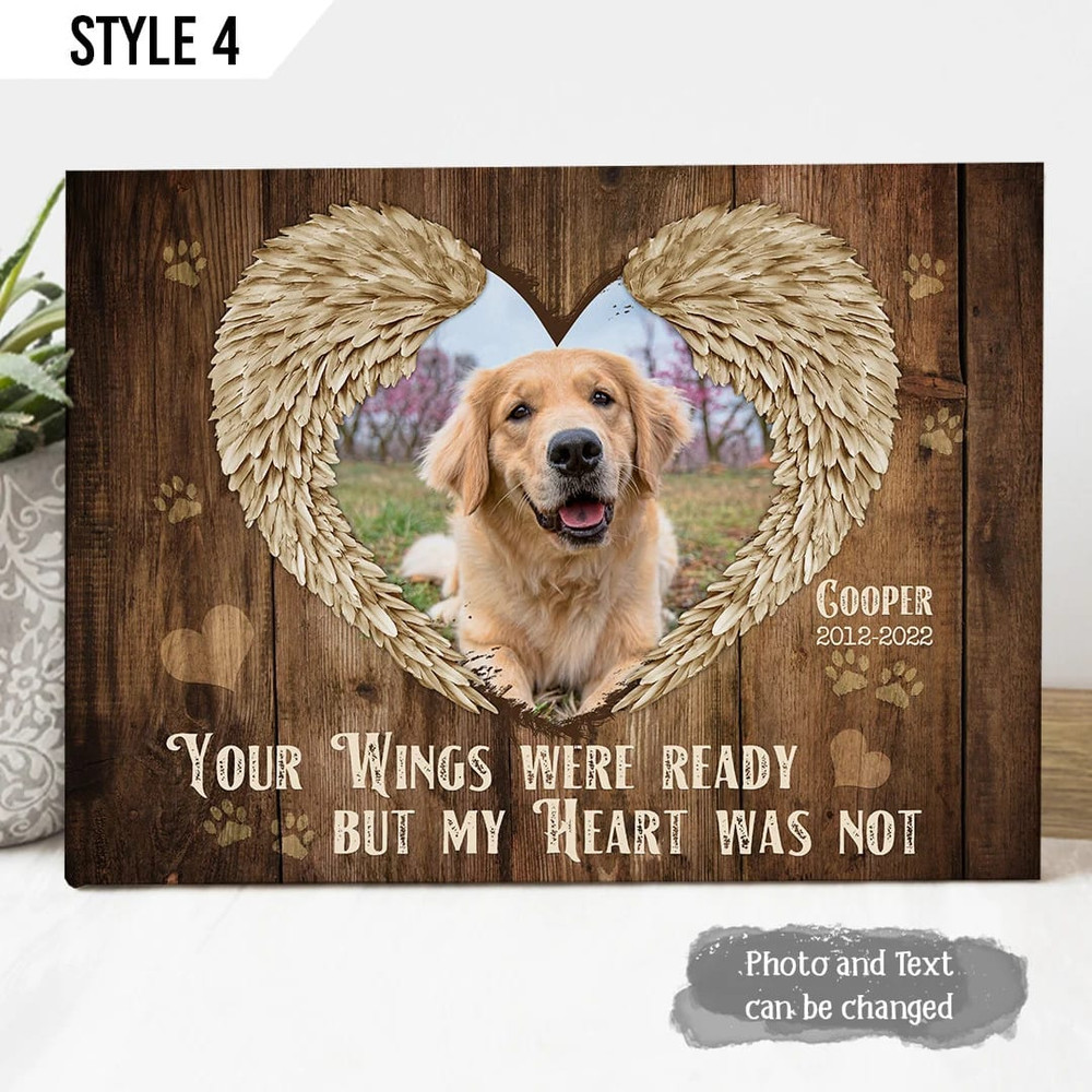 Your Wings Were Ready But My Heart Was Not Dog Matte Canvas Poster Personalized -  Dog Memorial Gift.jpg