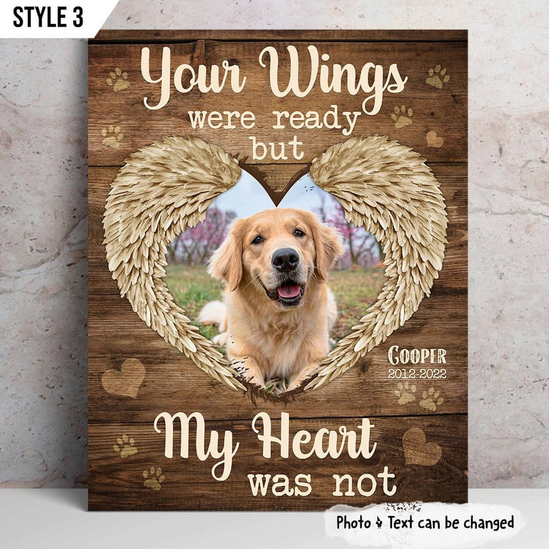 Your Wings Were Ready But My Heart Was Not Dog Personalized Vertical Canvas - Poster To Print - Gifts for Dog Mom.jpg
