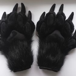 Black Fursuit Paws With Extra Large Claws