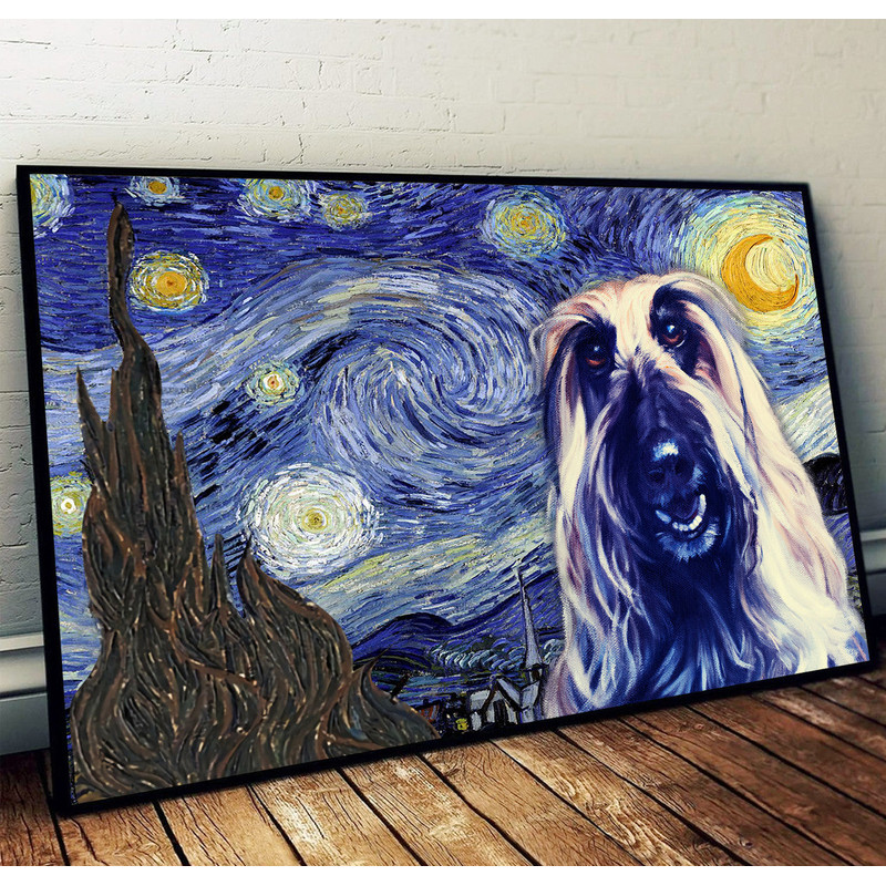 Afghan Hound Poster & Matte Canvas - Dog Wall Art Prints - Painting On Canvas.jpg