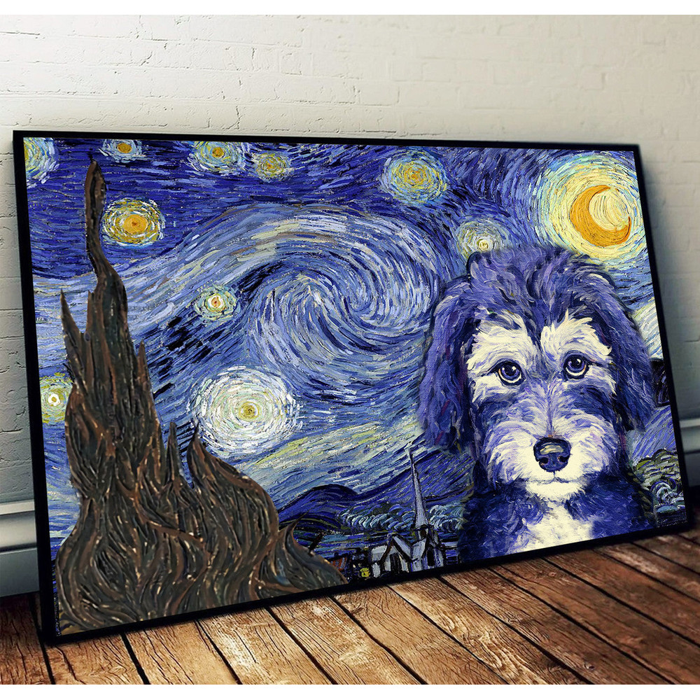 Aussiedoodle Poster & Matte Canvas - Dog Wall Art Prints - Painting On Canvas.jpg