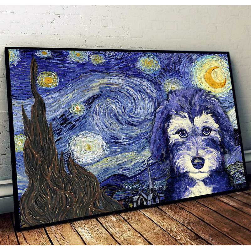Aussiedoodle Poster & Matte Canvas - Dog Wall Art Prints - Painting On Canvas.jpg