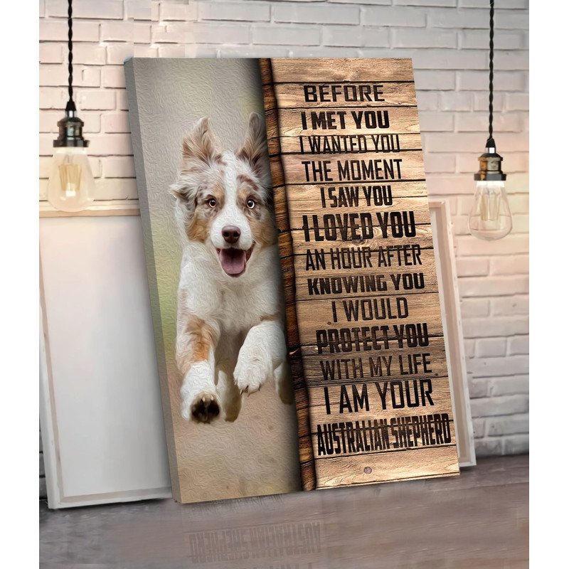 Australian Shepherd Matte Canvas - Dog Wall Art - Poster To Print - Housewarming Gifts.jpg