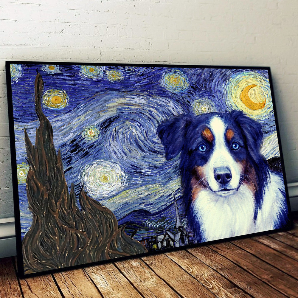 Australian Shepherd Poster & Matte Canvas - Dog Wall Art Prints - Canvas Wall Art Decor.jpg