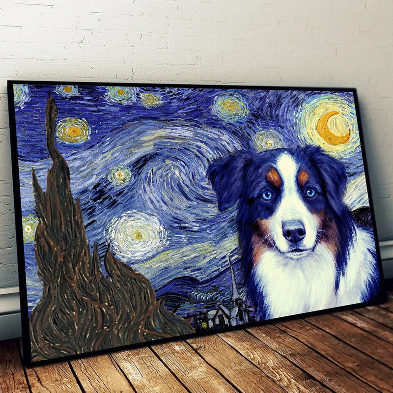 Australian Shepherd Poster & Matte Canvas - Dog Wall Art Prints - Canvas Wall Art Decor.jpg