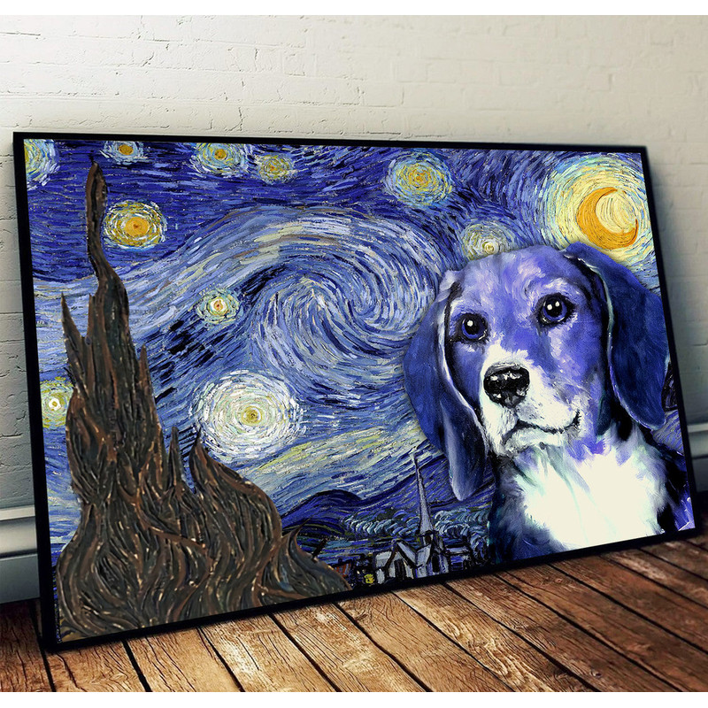 Beaglier Poster & Matte Canvas - Dog Wall Art Prints - Painting On Canvas.jpg