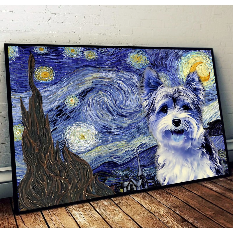 Biewer Terrier Poster & Matte Canvas - Dog Wall Art Prints - Painting On Canvas.jpg