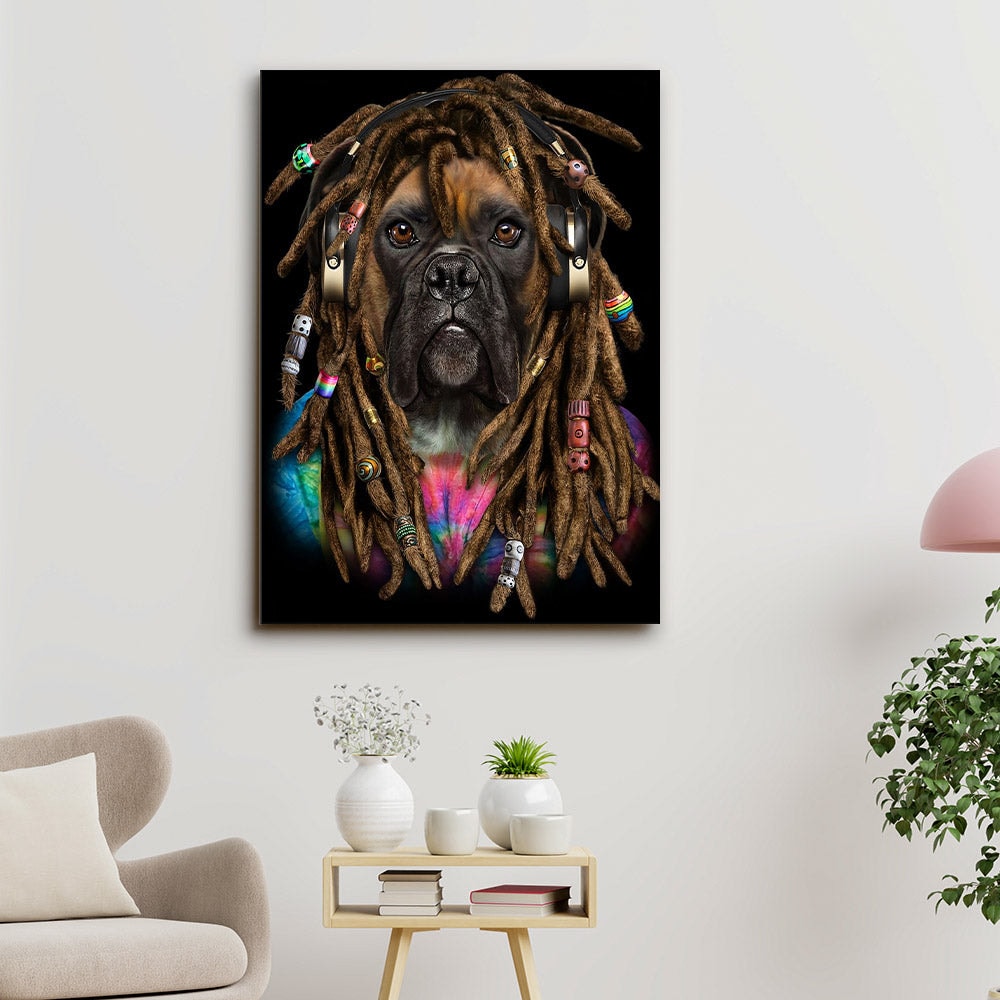 Boxer Dog With Dreadlocks - Dog Pictures - Dog Canvas Poster - Dog Wall Art - Gifts For Dog Lovers - Furlidays.jpg