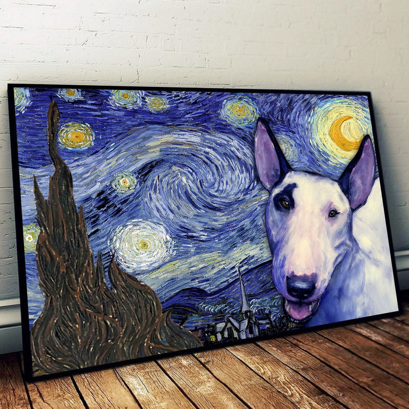 Bull Terrier Poster & Matte Canvas - Dog Wall Art Prints - Canvas Wall Art Decor.jpg