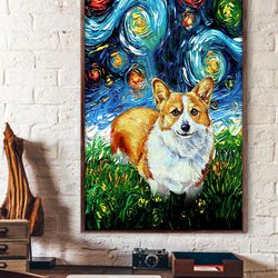 corgi poster & matte canvas, poster to print, gift for dog lovers